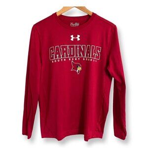 Under Armour Heatgear Cardinals South Kent School. Long Sleeve. Red. Small